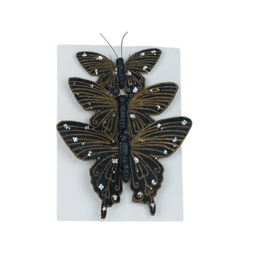 Glitter & Gold Butterfly Accents, 3ct. by Ashland®